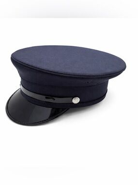 Fire Dept Navy with Black Strap Dress Cap Hat 7 3/4 XL FD Visor Uniform NWOT